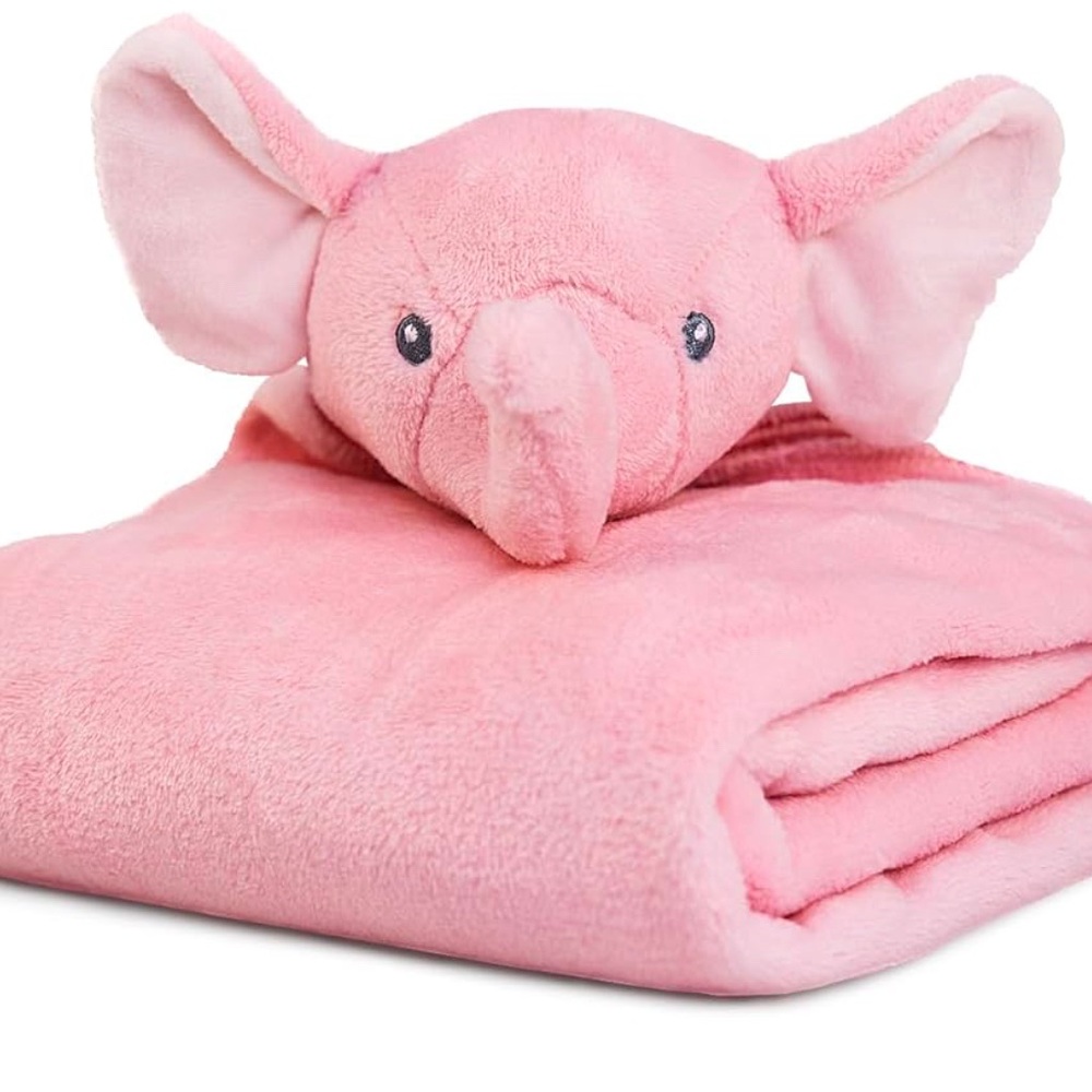 Large Plush Fluffy Blanket with Animal Elephant Head